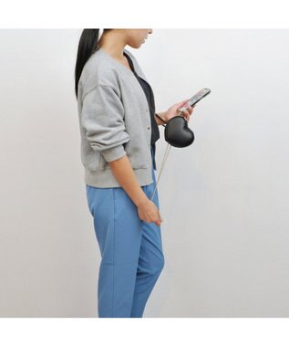 UNBILLION cachecache ハートポーチ付きボールチェーンモバイルストラップ ブラック