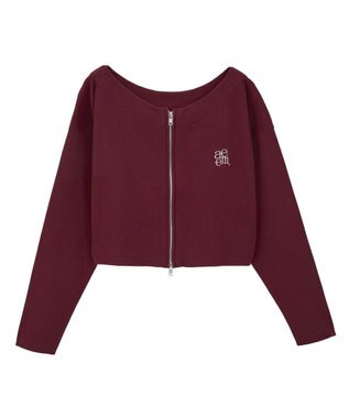 earth music&ecology ダブルジップロゴニットプルオーバー Bordeaux