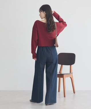 earth music&ecology ダブルジップロゴニットプルオーバー Bordeaux