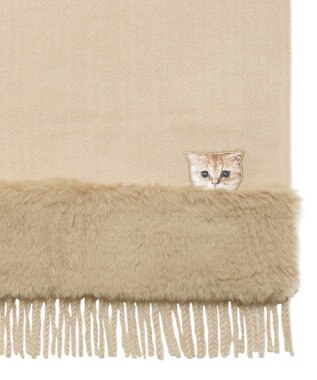 MOONBAT PAUL & JOE ACCESSOIRES ヌネットワッペン×ファームースタッチマフラー（パッケージ入り） キャメル