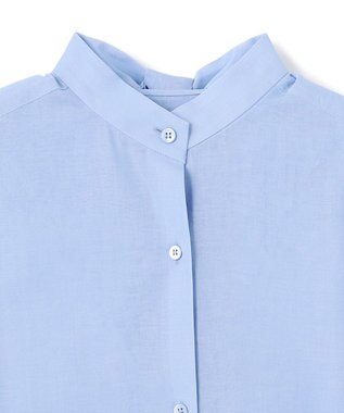 BEIGE， 【洗える】PLUMERIA / コットンシアーバックボウタイブラウス Sax