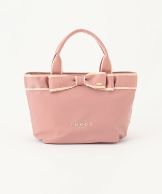 TOCCAトッカ/サテンリボン付きピンク色のハンドバッグお色はピンク