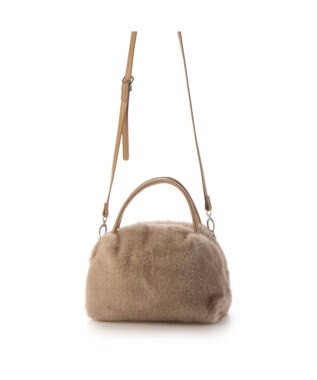 UNBILLION カシュカシュ cachecache / ミンク風エコファー2wayボックストート オーク