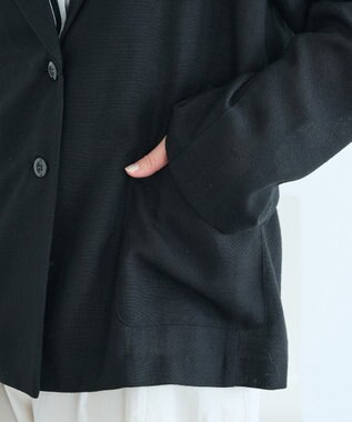 CRAFT STANDARD BOUTIQUE リネンライクオーバーサイズジャケット Black
