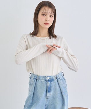 earth music&ecology ぽこぽこプルオーバー Ivory