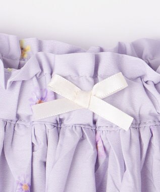 ANY KIDS フラワー ブーケ プリント スカパン ラベンダー系