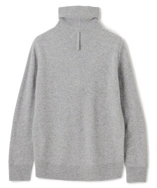 BEIGE， 【WEB限定・洗える】ROGAN / バイカラーウールハイネックニット Sax x L Gray