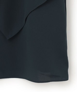 ICB 【洗える】 Back Satin Amunzen フリルブラウス パイングリーン系