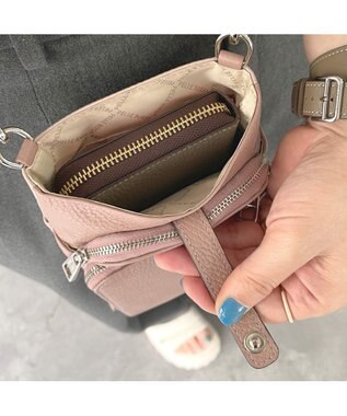 PELLE BORSA スリムポシェット Comfy 6701 スモーキーピンク