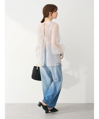 Green Parks ・ＥＬＥＮＣＡＲＥ　ＤＵＥ　シアーバックリボンチュニック Gray Beige