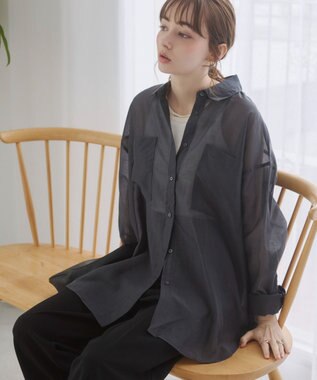 WEGO 【ANGIE VINTAGE】シアーシャツ ブラックその他