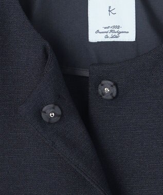 組曲 【WEB限定】ライトリネンライクノーカラー ジャケット ネイビー系