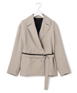 ICB 【WEB＆一部店舗限定】 SerikaWorsted トレンチ型ショートコート ベージュカーキ