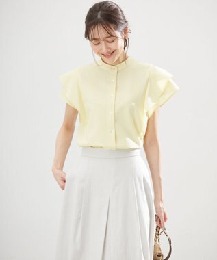 組曲 【前後着用可】ドライタッチダブルフレア ブラウス イエロー系
