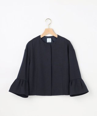 組曲 【WEB限定】ライトリネンライクノーカラー ジャケット ネイビー系