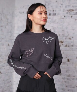 Green Parks ・ＥＬＥＮＣＡＲＥ　ＤＵＥ　ロゴ刺繍ショートスウェッ Charcoal Gray