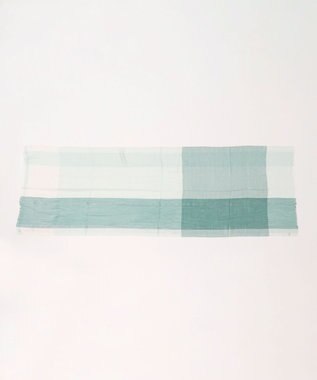 MOONBAT FURLA ラメ入りブロックチェックストール ダークグリーン