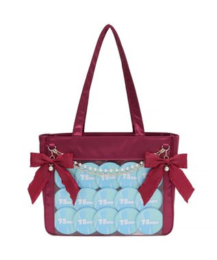 WEGO 【痛バ＆推し活グッズ】ときめきサテン痛バッグS ワイン