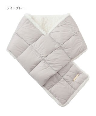 MOONBAT FURLA 【リバーシブル】フェイクファー×ダウンマフラー ボア ライトグレー