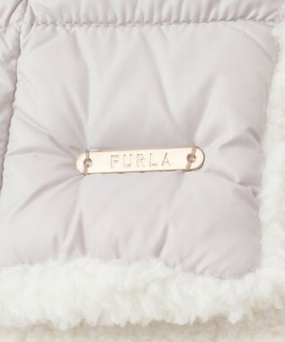 MOONBAT FURLA 【リバーシブル】フェイクファー×ダウンマフラー ボア ライトグレー