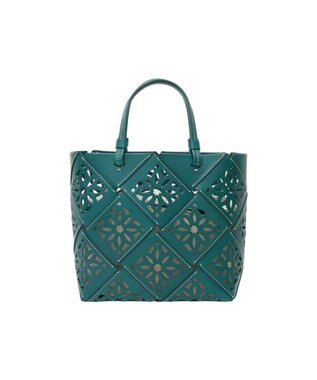 genten サスカットバスケット手提げバッグ＜M＞ ブルーグリーン