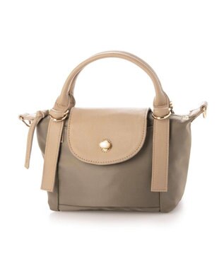 UNBILLION ペルケ perche / ナイロン×牛革かぶせジェムストーン2wayショルダーバッグ オーク