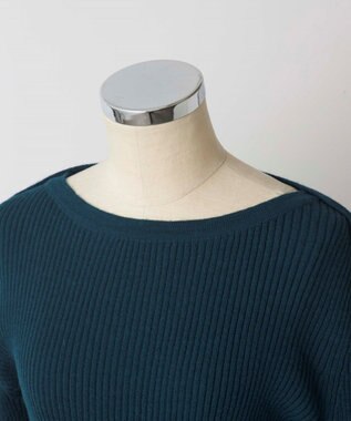 TOQUE 〈大草直子さんアドバイザー〉ベビーアルパカ ミドルゲージ ボートネックニット グリーン