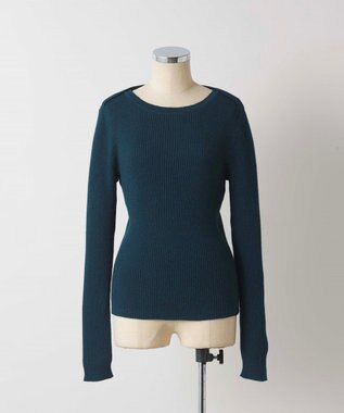 TOQUE 〈大草直子さんアドバイザー〉ベビーアルパカ ミドルゲージ ボートネックニット グリーン