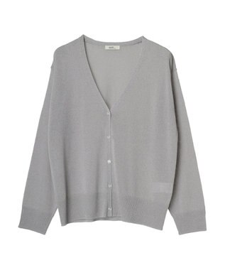 earth music&ecology ラメ入りニットカーディガン Light Gray