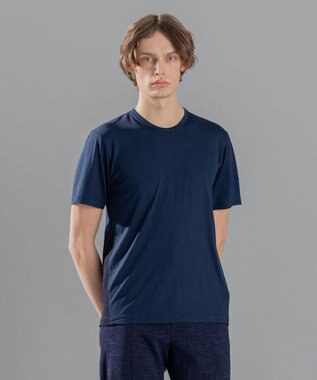 JOSEPH HOMME SUMMER WOOL JERSEY CREW NECK TEE ネイビー系