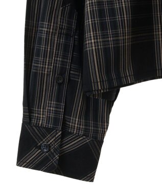 AMERICAN HOLIC イージーケアショート丈チェックシャツ Black