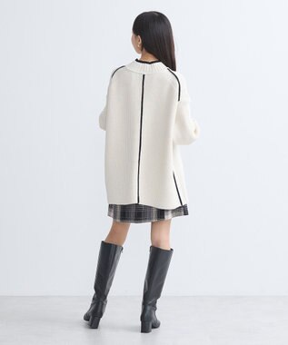 earth music&ecology ライン入りハイネックニットチュニック Light Gray Mixture