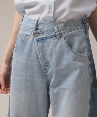 GRACE CONTINENTAL リメイクストレートデニムパンツ ブルー