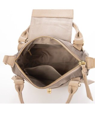 UNBILLION ペルケ perche / ナイロン×牛革かぶせジェムストーン2wayショルダーバッグ オーク