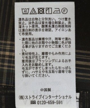 AMERICAN HOLIC イージーケアショート丈チェックシャツ Black