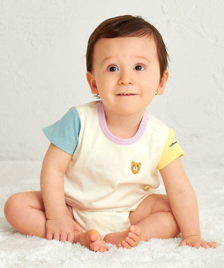 MIKI HOUSE HOT BISCUITS 【70-80cm】【Everyday Series】ワンポイント 半袖ボディシャツ