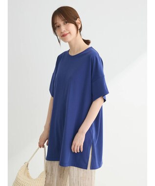 Green Parks 冷っとすずやか　袖広チュニック Deep Blue