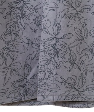 YECCA VECCA フラワー柄フェイクスエードスカート Charcoal Gray