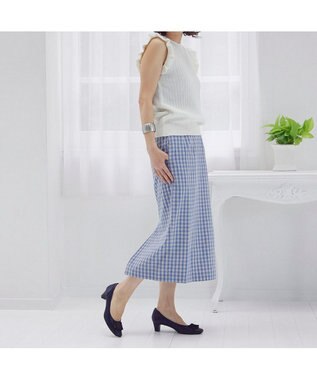 Riz raffinee <Riz raffinee>ドレープデザインモチーフパンプス ネイビーメタリック