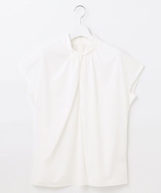 自由区 L 【洗える】ストレッチタイプライター ブラウス アイボリー系