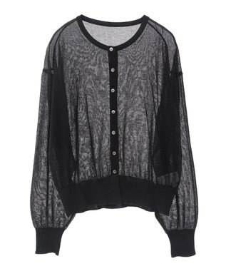 earth music&ecology 【予約】接触冷感シアークルーニットカーディガン ブラック