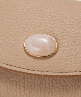 TOPKAPI 【TOPKAPI】gemdrops ジェムドロップ ミニエンボスレザー 天然石 三つ折り 財布 ピンクベージュ