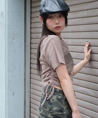 WEGO スプレーロゴドロストちびT グレー