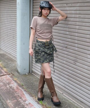 WEGO スプレーロゴドロストちびT グレー