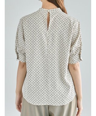 Te chichi パターンアソート5分袖ボウタイブラウス ベージュ