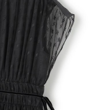 23区 【APPLAUDIR】シャーリングカットチュール ドレス ブラック系