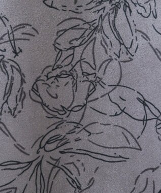 YECCA VECCA フラワー柄フェイクスエードスカート Charcoal Gray