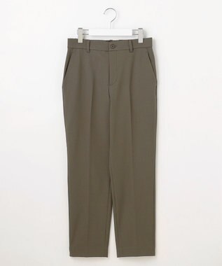 自由区 【撥水加工・洗える】TRギャバ裏起毛テーパード パンツ ダークカーキ