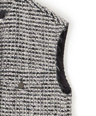 ICB フェザーツイード ベスト オフホワイト×ブラック系