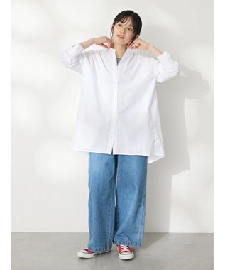 CRAFT STANDARD BOUTIQUE イージーケアコクーンポケ付きチュニック White